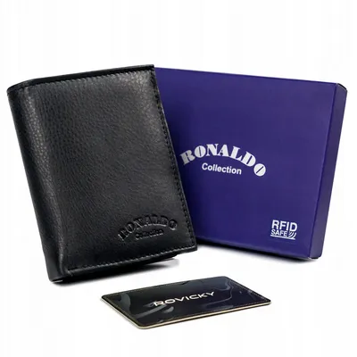 Portfel skórzany Ronaldo 0800-D BLACK czarny