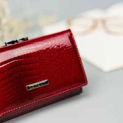 Skórzany portfel damski czerwony Lorenti 55020-RS-1176 RED
