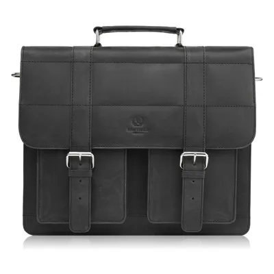 Torba skórzana vintage PAOLO PERUZZI T-100-HBL czarna