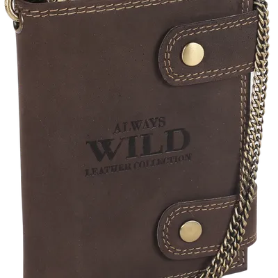 Portfel skórzany z łańcuchem Always Wild 2901-BIC brązowy