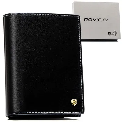 Portfel skórzany Rovicky N575-RVT czarny