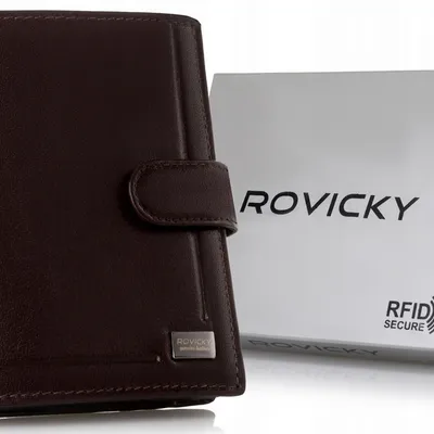 Portfel skórzany Rovicky PC-104L-BAR brązowy