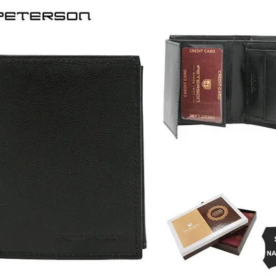 Portfel skórzany Peterson [DH] PTN RD-270-GCL czarny