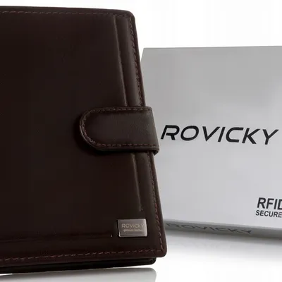 Portfel skórzany Rovicky PC-108L-BAR brązowy
