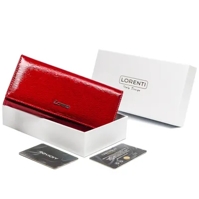 Portfel damski czerwony Lorenti 72401-SH NAPIS RED