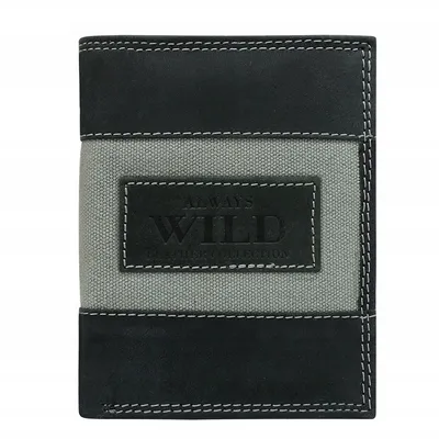 Portfel męski skórzany Always Wild N4-JEANS czarny
