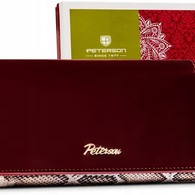 Portfel skórzany Peterson [DH] PTN BS-411-4644 SN/R czerwony
