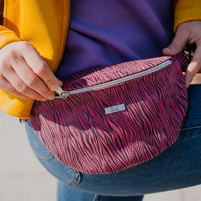 Nerka skórzana SHE 620a różowa zebra