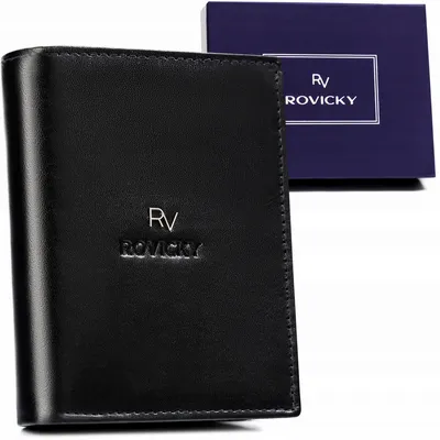 Portfel skórzany Rovicky RV-75699-9B-BCA czarny