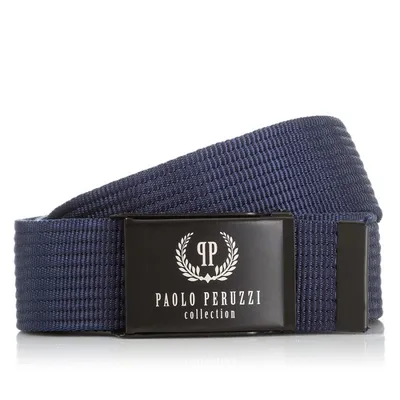 Pasek parciany PAOLO PERUZZI PW-09-95 CM granatowy