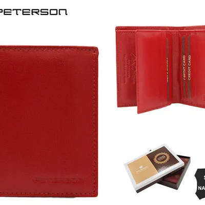 Portfel skórzany Peterson PTN RD-290-GCL czerwony