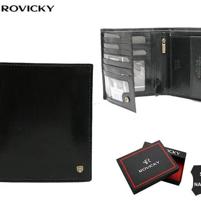 Portfel skórzany Rovicky 22317-VT-RVT czarny