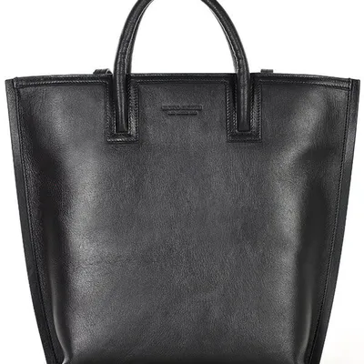Ekskluzywna torba shopper do pracy skórzana premium MARCO MAZZINI czarna