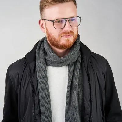 Stylowy szalik męski ciemnoszary brødrene s6 104