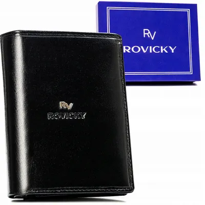 Portfel skórzany Rovicky RV-75699-BCA czarny