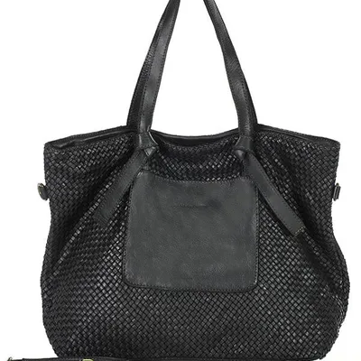 Shopperka pleciona MARCO MAZZINI czarna v243a