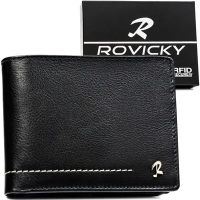 Portfel skórzany Rovicky N7-CMC czarny