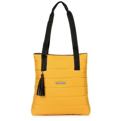 Shopperka pikowana BELTIMORE musztardowa W90