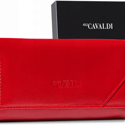 Portfel skórzany 4U Cavaldi RD-24-GCL czerwony