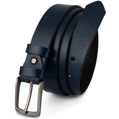 Pasek skórzany BELTIMORE r.90-105 cm E12 granatowy