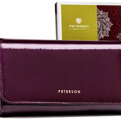 Portfel skórzany Peterson PTN 421077-SH fioletowy