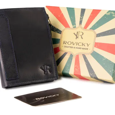 Portfel granatowy retro Rovicky N1226-RHP-5449 NAVY