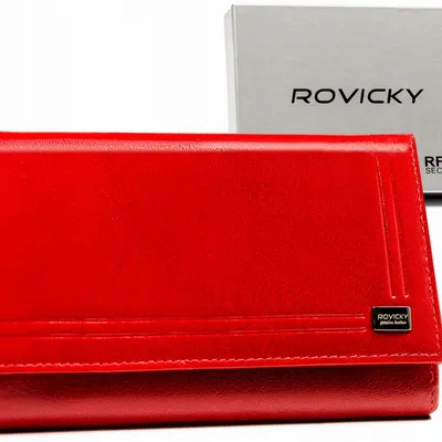 Portfel skórzany Rovicky CPR-001-BAR czerwony
