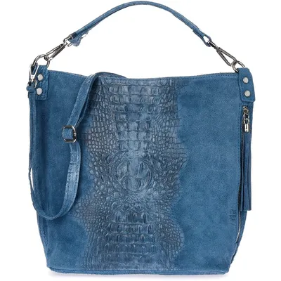 Shopperka skórzana BELTIMORE W10 jeansowa