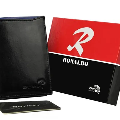 Portfel czarny Ronaldo N104-VT BLACK-BLUE