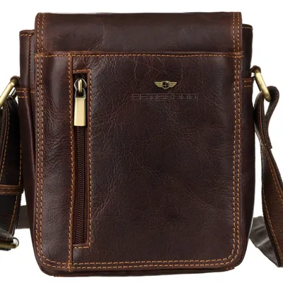 Listonoszka skórzana Peterson PTN TB-7032-COM COGNAC koniakowa