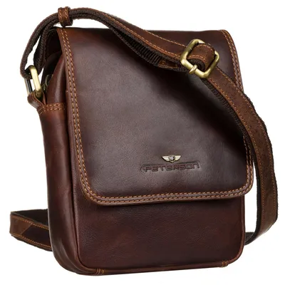 Listonoszka skórzana Peterson PTN TB-708-COM COGNAC koniakowa