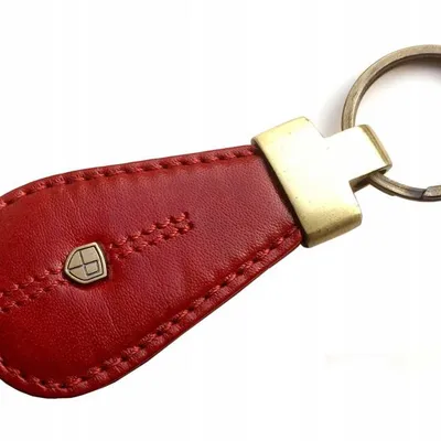 Brelok do kluczy skórzany Peterson PTN BR-02-RED