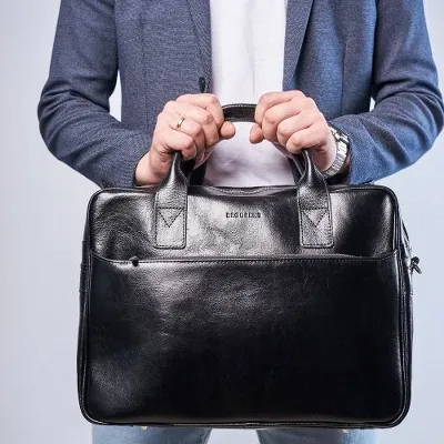Torba na Laptop Skórzana R12 Brødrene Czarny