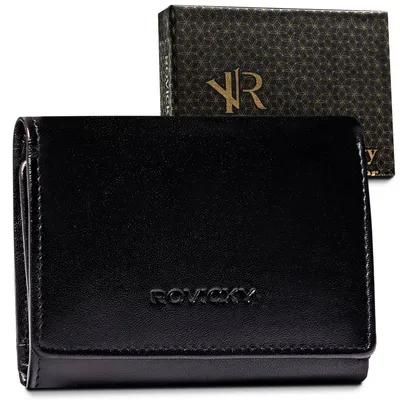 Portfel skórzany Rovicky R-RD-33-GCL Blac czarny