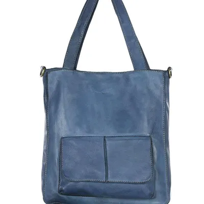 Shopperka skórzana MARCO MAZZINI jeansowa v234f