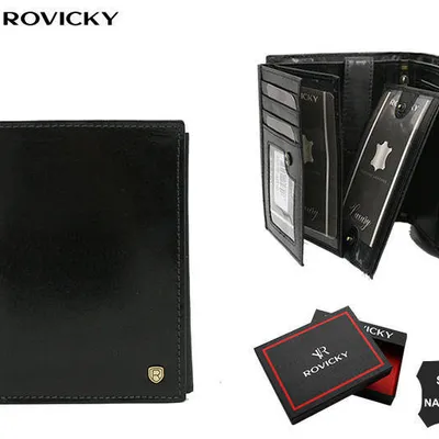 Portfel skórzany Rovicky 22313-RVT czarny