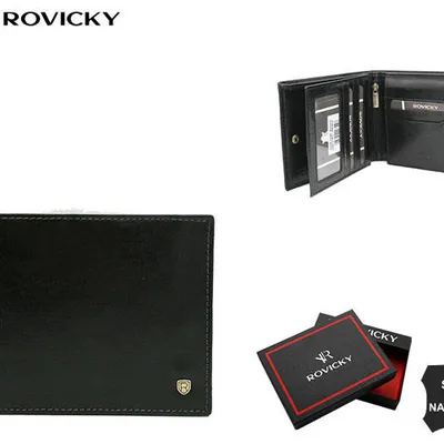 Portfel skórzany Rovicky 22323-VT-RVT czarny