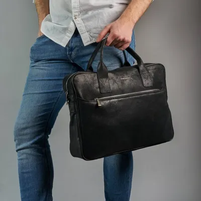 Torba Skórzana BL12 na Laptop 15,6 Brødrene Czarny