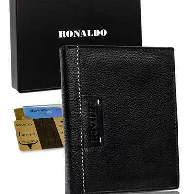 Portfel męski skórzany Ronaldo czarny N4-TP-RON-1588 BLACK