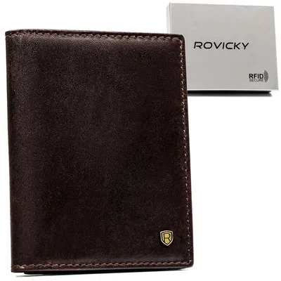 Portfel skórzany Rovicky N02-RVT c. brązowy