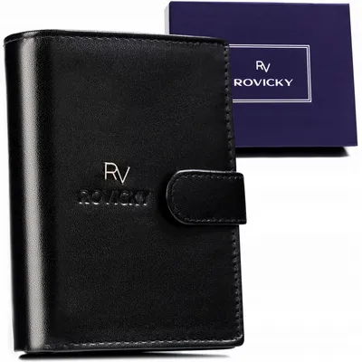 Portfel skórzany Rovicky RV-7680278-IL-L-BCA czarny