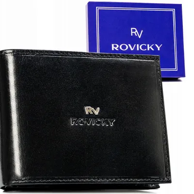 Portfel skórzany Rovicky RV-70616-BCA czarny
