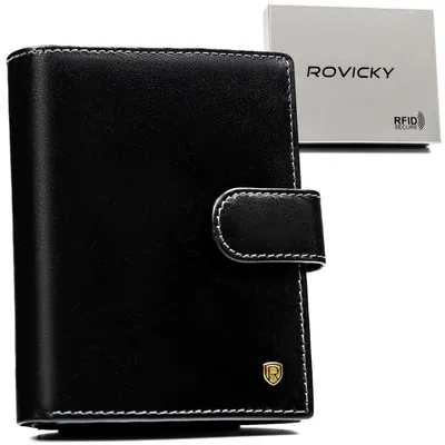 Portfel skórzany Rovicky D1072L-RVT czarny