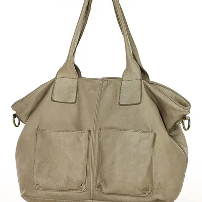 Shopperka skórzana MARCO MAZZINI beżowa taupe v169e