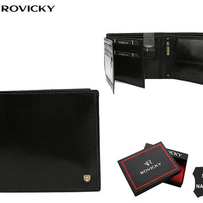 Portfel skórzany Rovicky 22320-VT-RVT czarny