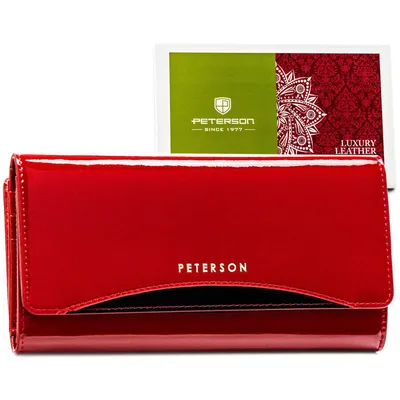 Portfel skórzany Peterson PTN BC-415 czerwony