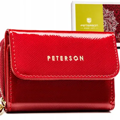 Portfel skórzany Peterson PTN 423229-SAF czerwony