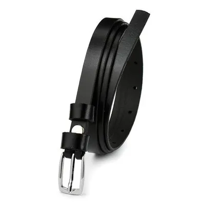 Beltimore skórzany damski pasek czarny wąski A82 : Kolory - czarny, Rozmiar pasków - r.95-110 cm