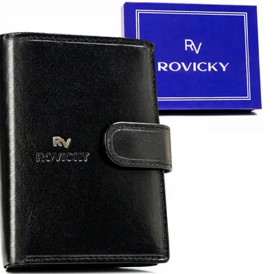 Portfel skórzany Rovicky RV-7680272-9-BCA czarny