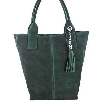 Shopper bag skórzany BARBERINI'S c. zielony 375/8-42